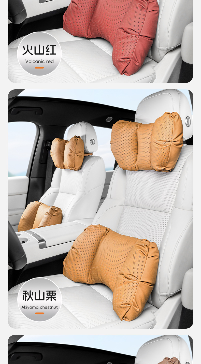 Q-Elastic and Comfortable Car Headrest and Lumbar Support Car Universal Pillow Lumbar Cushion Original Car Color Pillow Cushion Lumbar Support Car Seat Pillow
