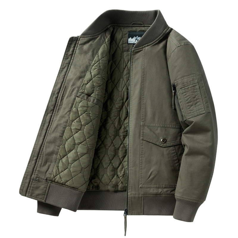 Otoño e invierno nuevos hombres transfronterizos Comercio exterior exclusivo más tamaño abrigo de algodón acolchado forrado de lana engrosado abrigo de hombre abrigo de algodón acolchado de papá