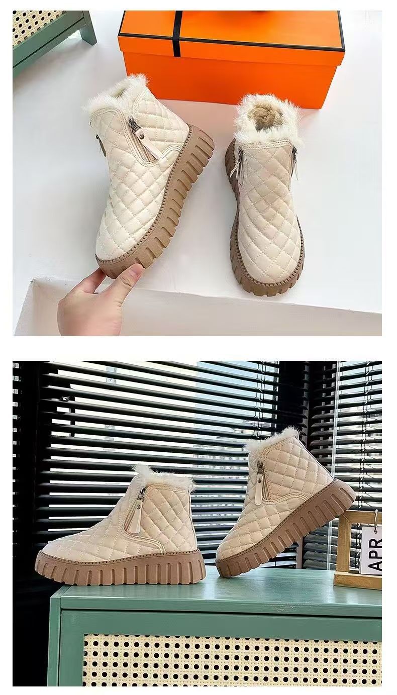 Neklizajuće čizme za snijeg, ženske nove zimske baršunaste zadebljane čizme za snijeg, ženska gornja odjeća, podižuće tople pamučne čizme_voghion.com