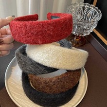 秋冬新款毛呢宽边发箍韩系时尚发饰女高颅顶压头发头箍氛围感发卡