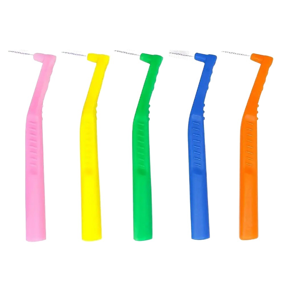 Cepillo interdental en forma de L cepillo interdental cuidado de ortodoncia cerdas suaves limpieza desechable espacio de la ranura cepillo interdental en forma de 7