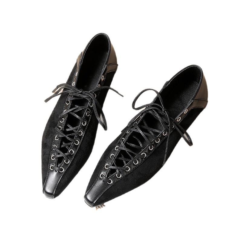 2026 primavera y otoño nuevos zapatos de mujer zapatos de estilo retrógrado de estilo francés de veludo correa cruzada de altura interior zapatos marizhen