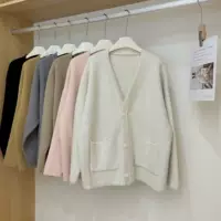 Осень и зима новый корейский стиль материнства свободный свитер кардиган куртка плюс размер Повседневный V-образным вырезом Трикотаж материнства Куртка