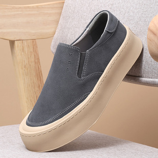 Lightweight and Comfortable Thick-Soled Men's Shoes Spring New Slip-On Loafers Men's Suede Casual Sneakers Dropshipping