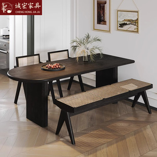 Chenhong Nordic solid wood dining table combination household small apartment long table dining room rectangular dining table B & B dining table