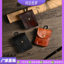 高档皮革收纳包迷你真皮扑克包香烟盒袋可挂便携零钱车钥匙收纳包