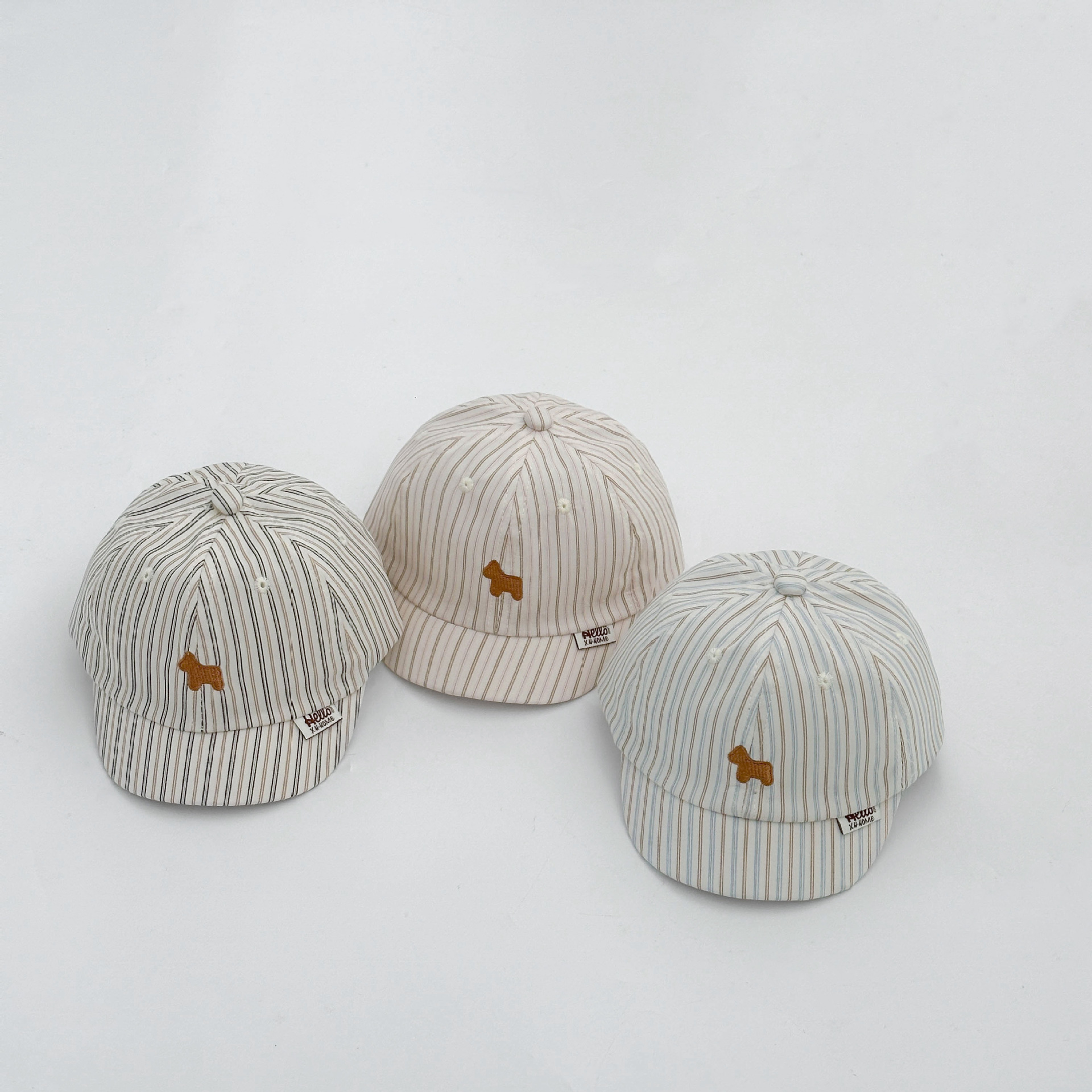 Sombrero de bebé coreano primavera y otoño delgado sombrero de pato a rayas de pony sombrero de béisbol infantil sombrero de protección solar