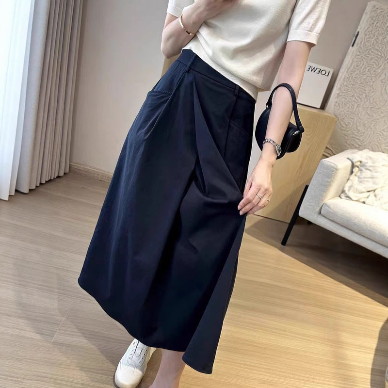 日本製ハイウエストAラインスカート女性用夏股カバー小柄不規則デザインゆったり痩身スカート|undefined