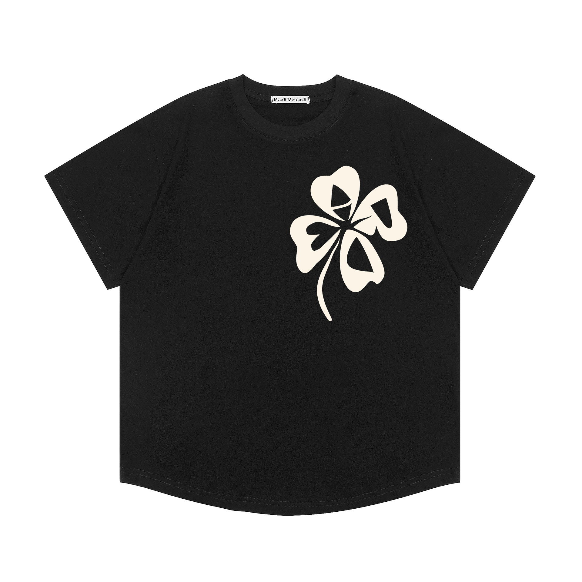 現物韓国潮牌Mardi半袖女性25夏新作デイジープリント丸襟純綿上着tシャツ代発