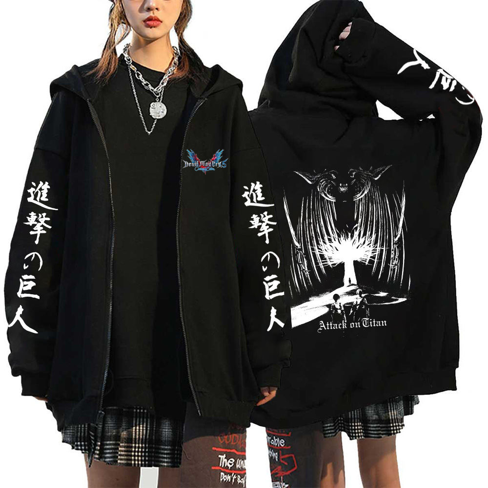 Anime Attack On Titan Men Women Zip Hoodies Yeager Eren