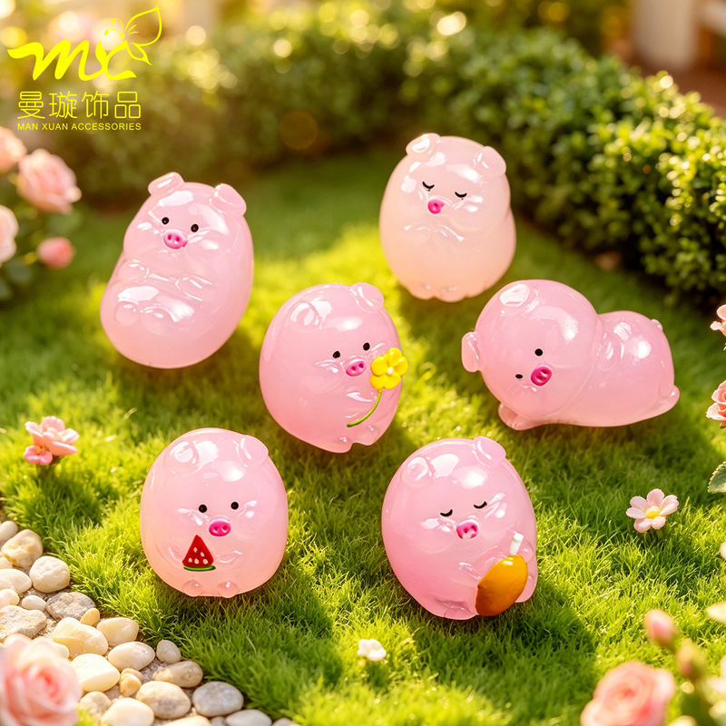 Miniature Landscape Pig Home Desktop Handmade Ornaments with a High-End Feel, Creative Decorative Resin Crafts, Small Resin Pig Miniature Landscape Pig Home Desktop Handmade Ornaments with a High-End Feel, Creative Decorative Resin Crafts, Small Resin Pig