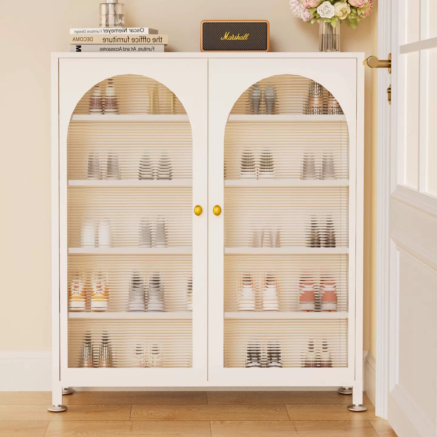 钢制鞋柜家用落地多层防尘铁皮鞋架门口入户玄关大容量收纳置物柜