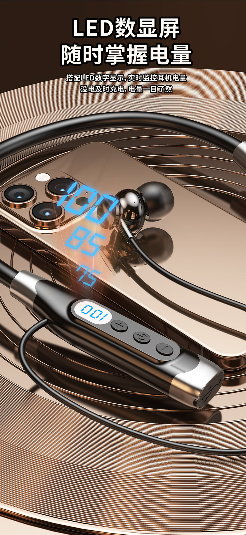 New neck-hanging Bluetooth headset 25, wireless live streaming, long battery life, karaoke ear-monitor, sports, card slot, high-definition music listening