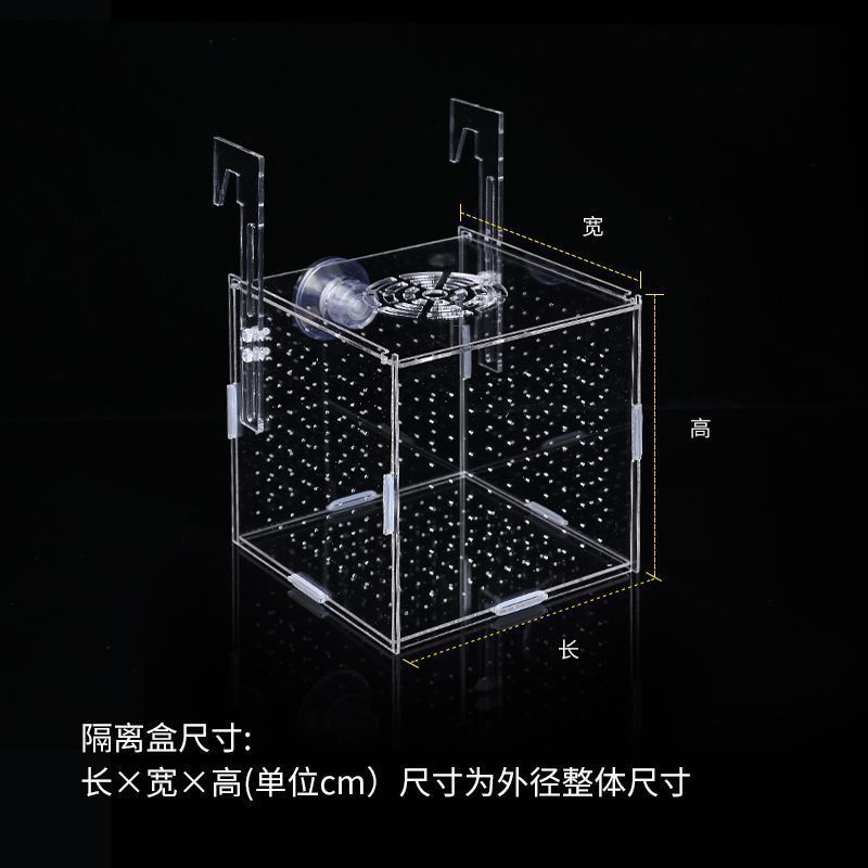 鱼缸隔离盒透明亚克力孵化孔雀鱼繁殖迷你鹦鹉小鱼苗箱子|undefined