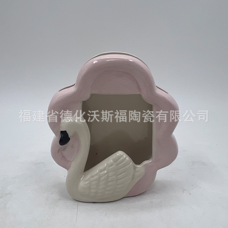 Painted Ceramic Photo Frame, Bow-Shaped Chess and Card Design Office Decoration, Creative Drink Cup, Billiards Card Holder