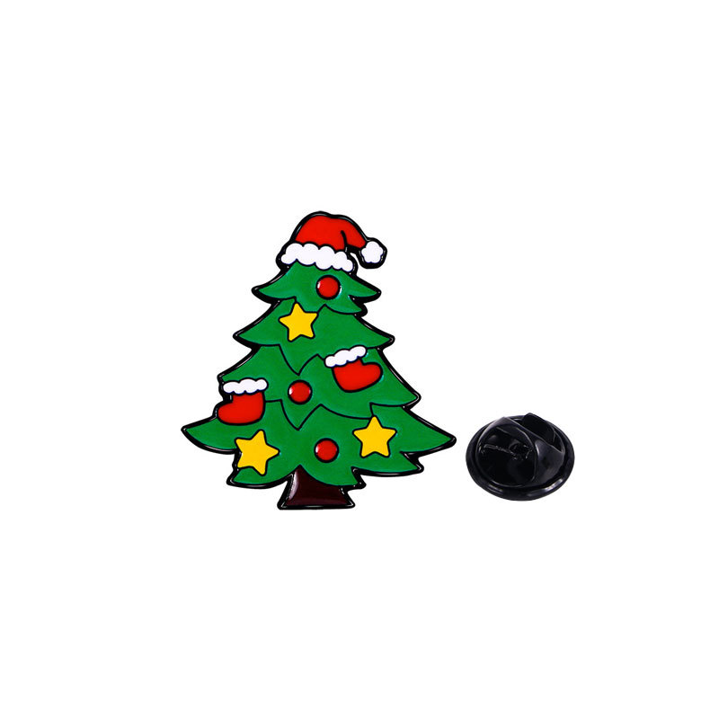 Broche de Navidad insignia de aleación caricatura adorable Santa Fe Navidad decoración de mochila escolar