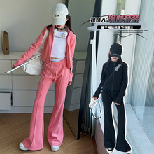 女童秋冬款加绒加厚韩系休闲运动套装中大童小女孩洋气儿童秋装潮