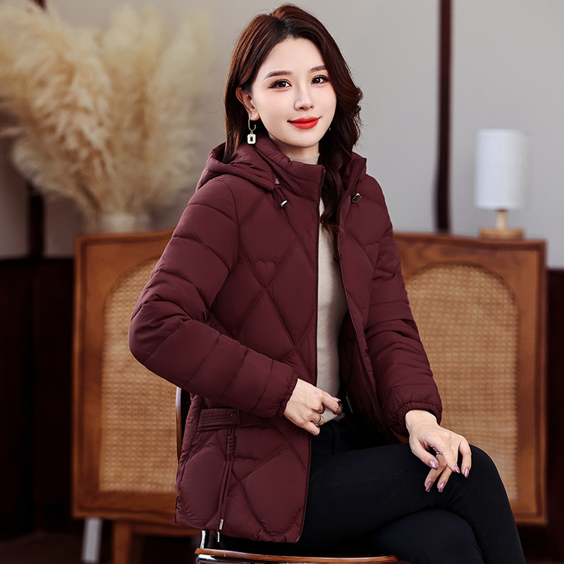 Transfronterizos invierno plumón de algodón mujer corta ropa de madres suelta chaqueta de algodón gruesa de mediana edad versátil chaqueta de algodón moda image 8