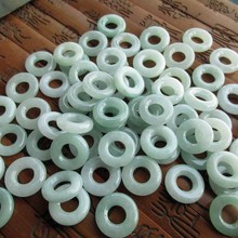 天然a货翡翠玉环diy 大孔车轮珠手链配件珠平安扣耳坠圆圈环15mm