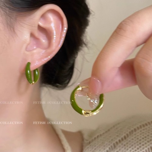 Cool dripping glaze simple earrings new hot style earrings high-end earrings for women