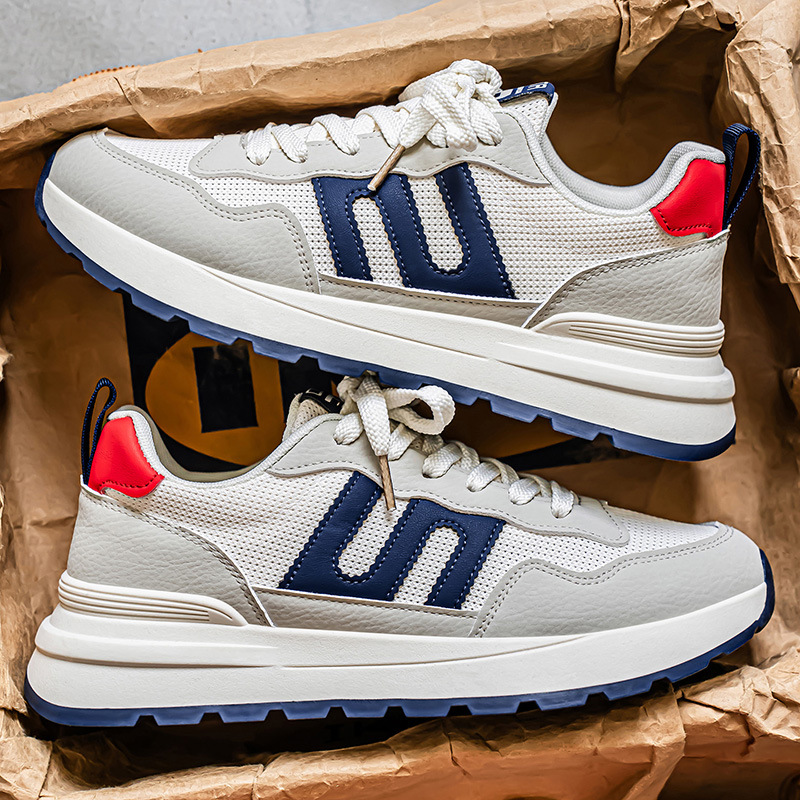 Men's Shoes 2025 New Summer Breathable Versatile Casual Sports Shoes Men's Running Thick-Soled Wear-Resistant Student Dad Shoes