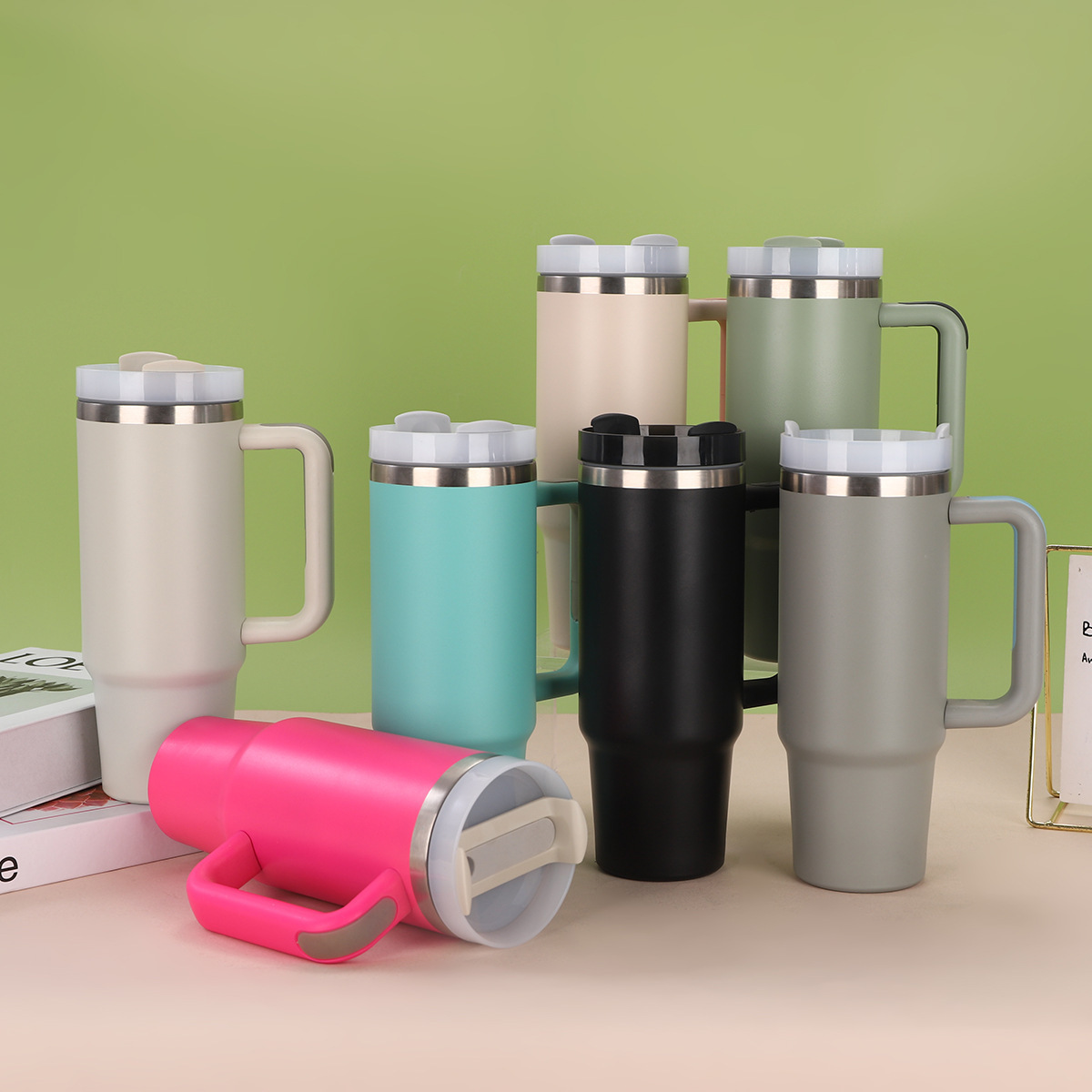 Customized Second-Generation 30Oz Top Quality Car Large-Capacity Handle Straw Ice Cup, 304 Stainless Steel Vacuum Insulated Cup_voghion.com