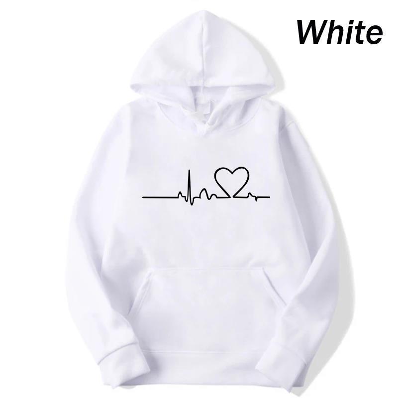 New Women Casual Hoodies Autumn/Winter Heartbeat Print Men L