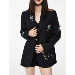 【源头工厂】西装外套女重工立体花朵手工钉珠高级感西服女