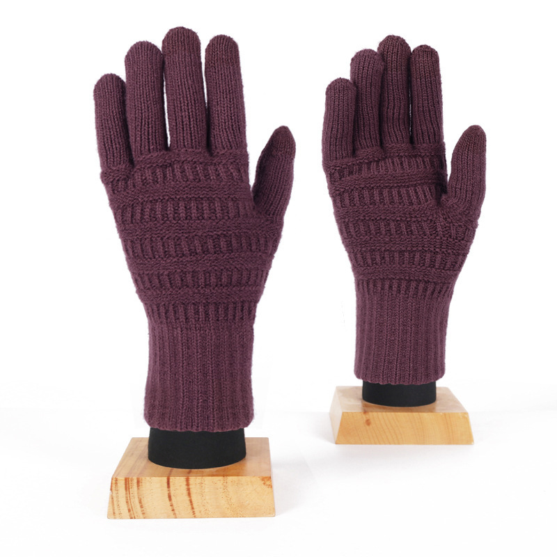 越境してよく売れている成人の冬の手袋の女性の両面のジャカードのメリヤスのタッチパネルの保温とベルベットの騎乗の手袋の男|undefined