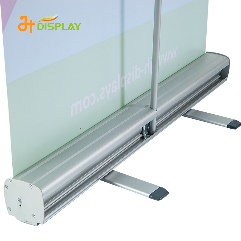 外贸出口 铝合金黑色侧盖带铁固定支撑件加重易拉宝 85*200cm