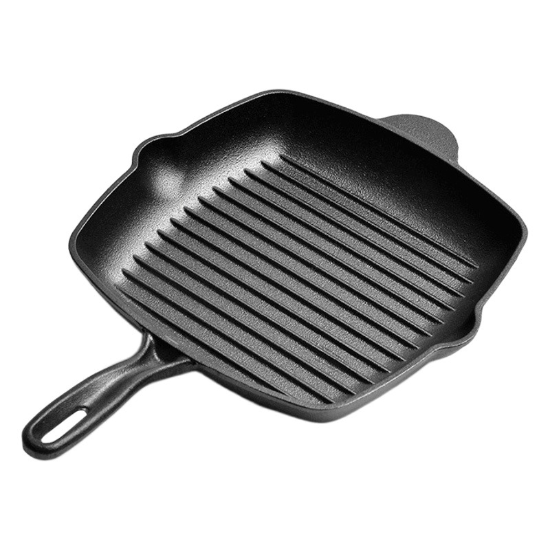 Sartén de filete huevo sartén plana sartén antiadherente Fondo rayado sartén panqueque sartén cuadrado sartén doble fondo sartén
