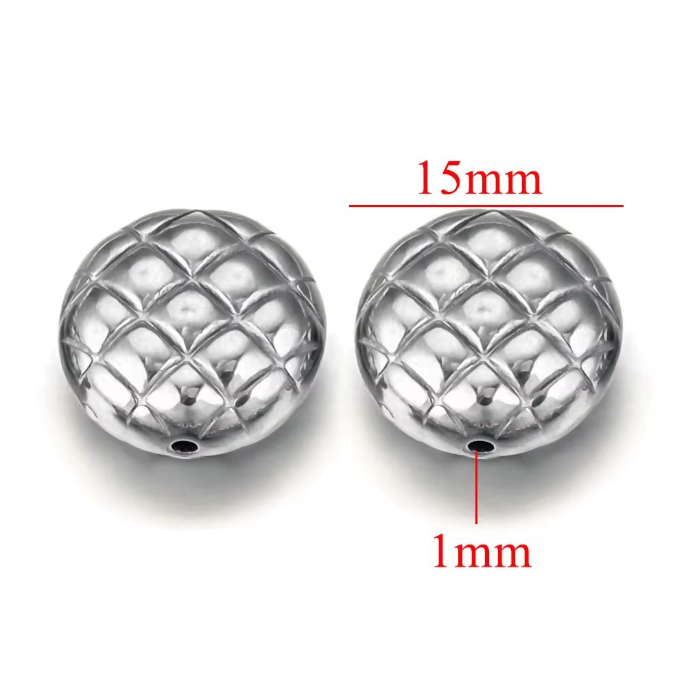 Perforación de acero inoxidable gran agujero diafragma de perlas de oro 18K colgante collar perlas DIY joyas pulseras al por mayor