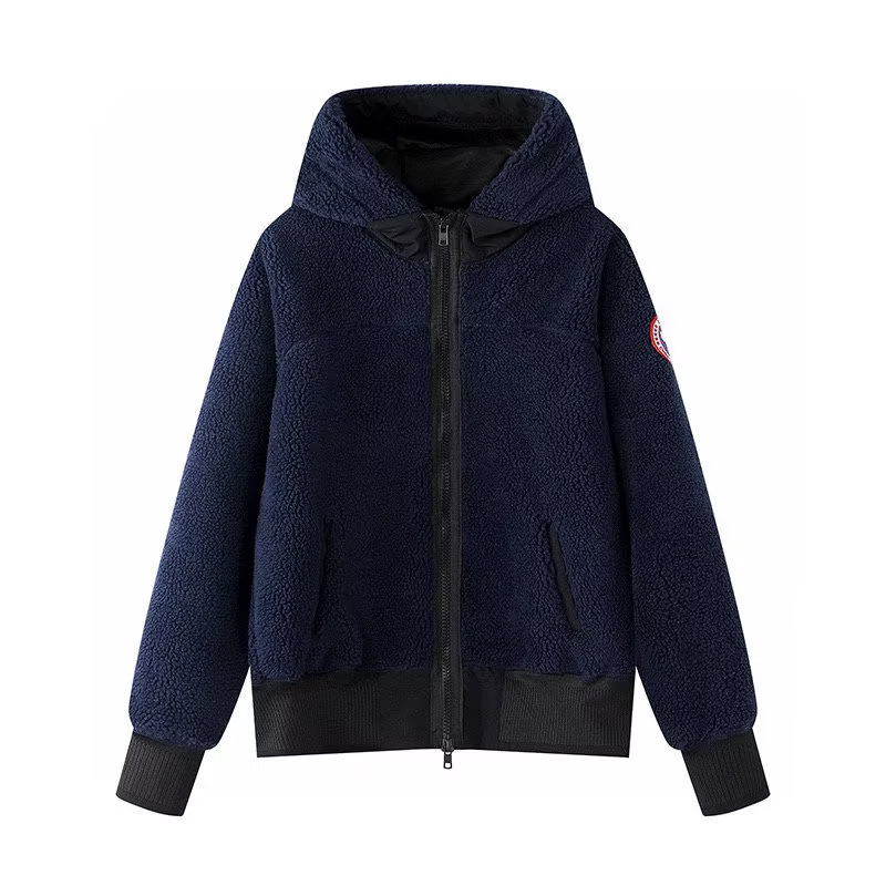 Hooded lamb wool coat for women Spring and Autumn Winter new thickened plush small furry polar fleece jacket