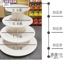 牛奶中岛台展示台网红旋转展示架鞋子样品货架圆形圆形中岛展示架