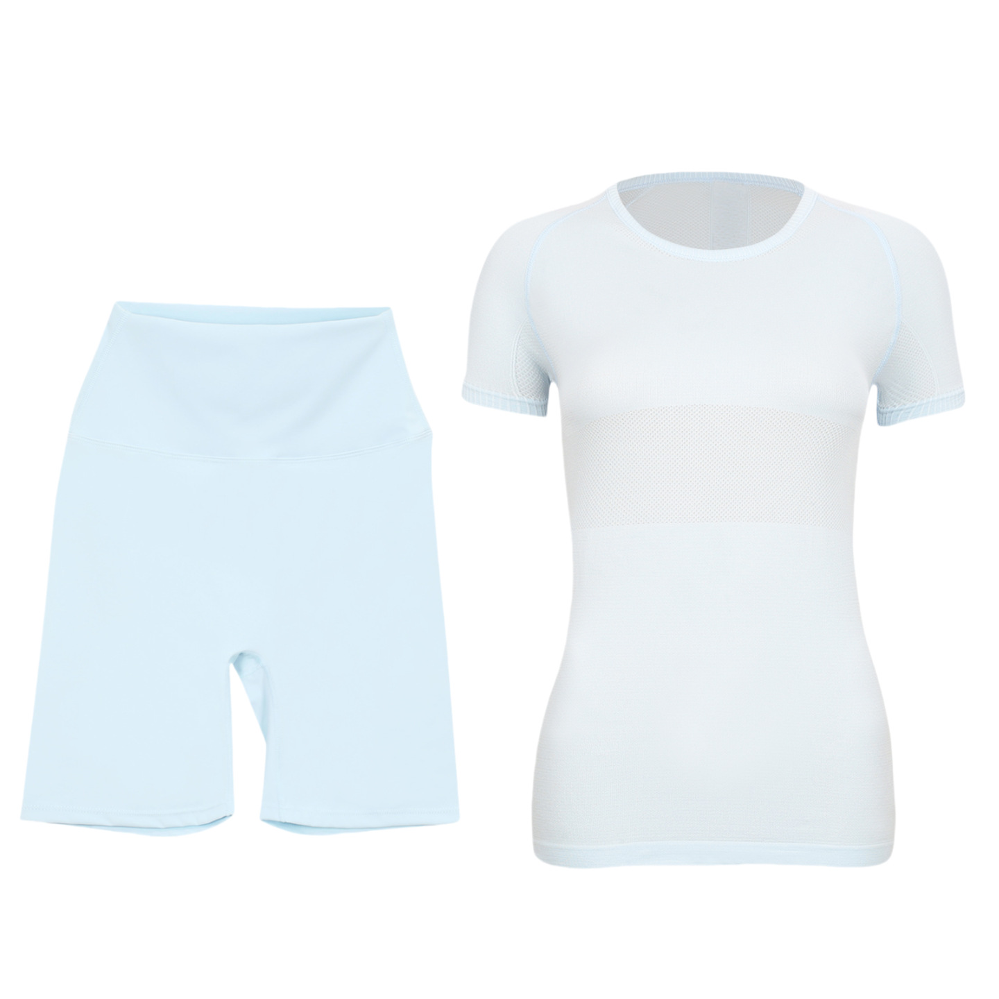 Women's Short Sleeve And Shorts Set Breathable Active Workout Outfit_voghion.com