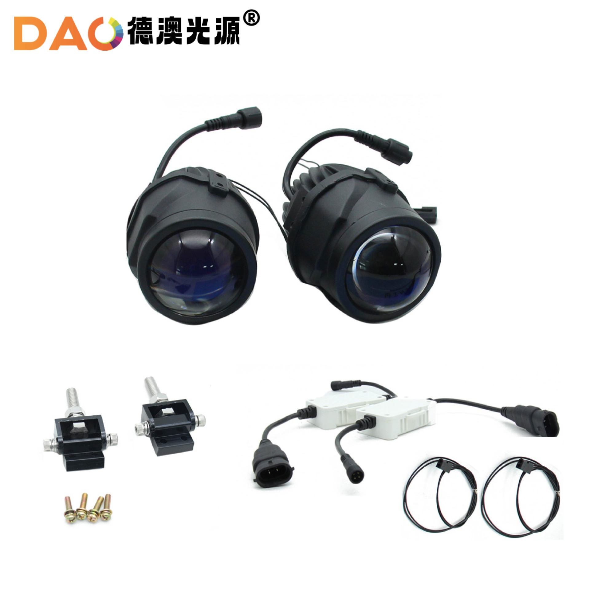 Nuevas luces antiniebla LED de 2.0 pulgadas con doble luz, modificación de coche, luces antiniebla LED de alta potencia ultrabrillantes de tres colores, universales image 5