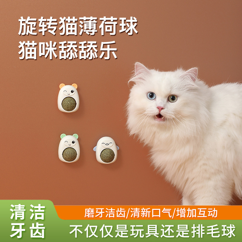 Bola de menta gato caliente transfronteriza al por mayor giratoria piruleta molar juguete para gato de madera especial Polygonum multiflorum gato aperitivos