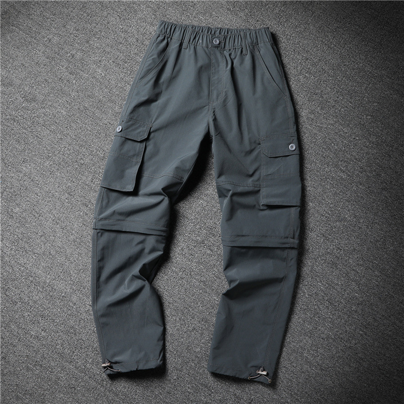 Pantalones de una pieza de dos vías de verano al aire libre monos delgados de los hombres sueltos de Montañismo pantalones de secado rápido pantalones desmontables de dos piezas