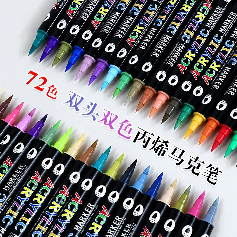 Маркерная ручка двойная голова 36 двухцветная тонкая голова маркерная ручка мягкая голова двухцветный набор изобразительного искусства рисование маркерная ручка фабрика оптом