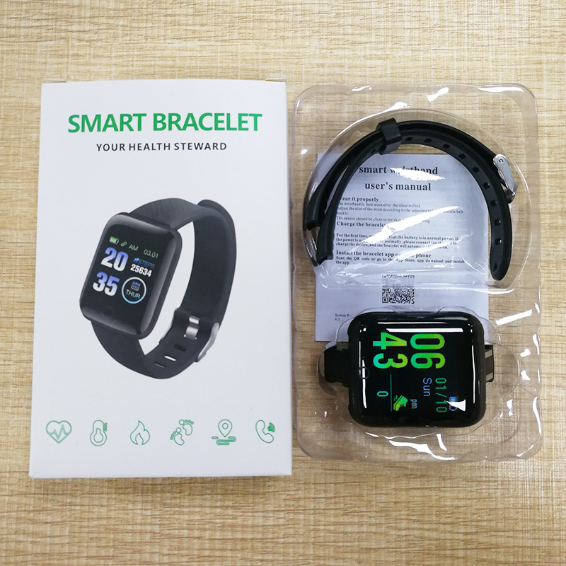電子スマートウォッチ、スポーツブレスレット、カラースクリーン、携帯電話への接続、メッセージプロンプト、歩数計、Bluetoothリマインダー、心拍数、血圧|undefined