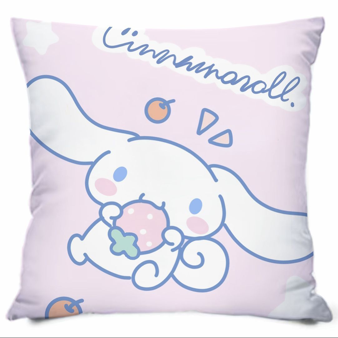 Almohada con estampado de dibujos animados de Sanrio, linda almohada de sofá para dormitorio, cojín de cabecera, cojín de asiento con soporte lumbar para coche