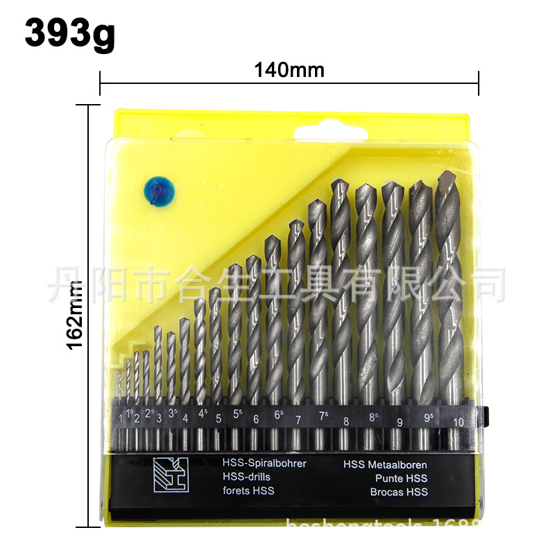 塑盒装麻花钻-19pcs本色