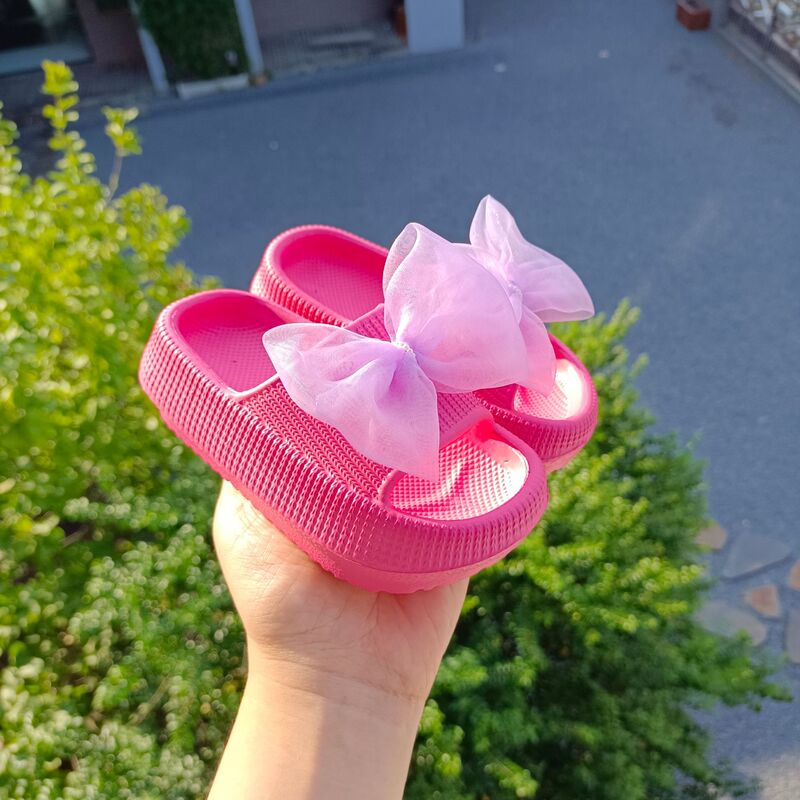 夏季儿童蝴蝶结拖鞋男女童室内防滑软底EVA萌拖可爱中小童亲子鞋|undefined