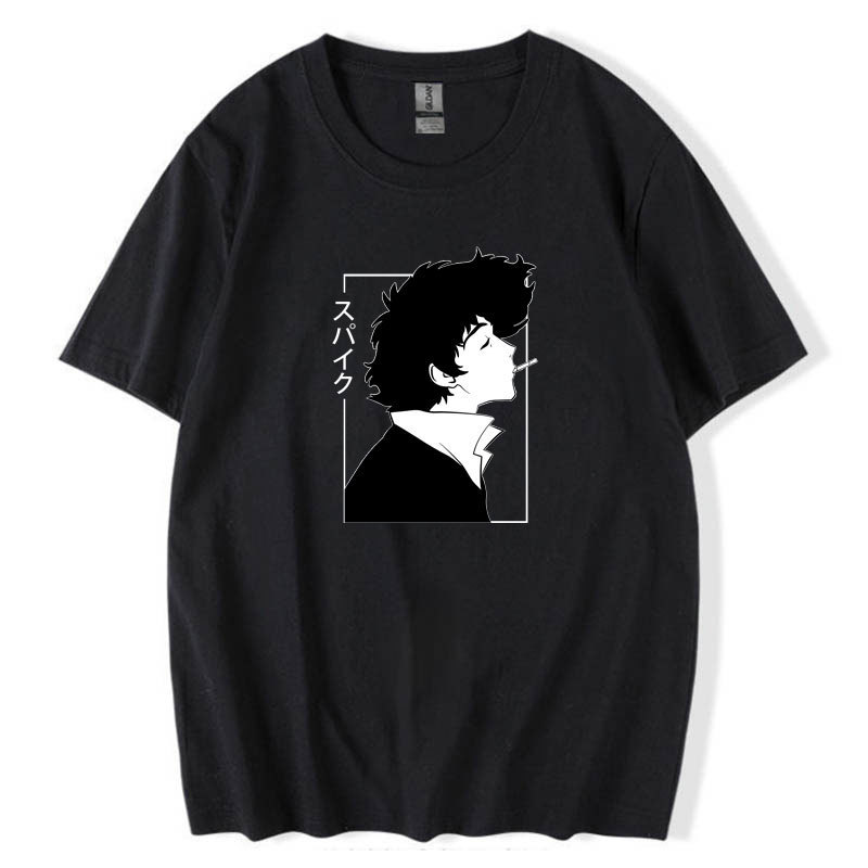Star Cowboy Cowboy Bebop bounty hunter anime peripheral cotton short sleeve men and women casual sports top women Star Cowboy Cowboy Bebop bounty hunter anime peripheral cotton short sleeve men and women casual sports top women