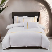 2024新款酒店宾馆民宿磨毛四件套酒店布草-织带款