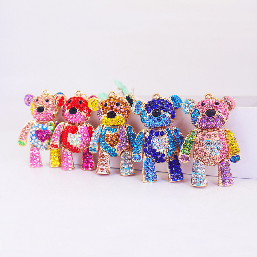 58g Weight Keychain Classification 1 Piece Quantity Housewarming, Graduation Occasion Zinc alloy Material Bear Pattern Unisex Gender Cute Style Cute Bear Zinc Alloy Unisex Keychain 无