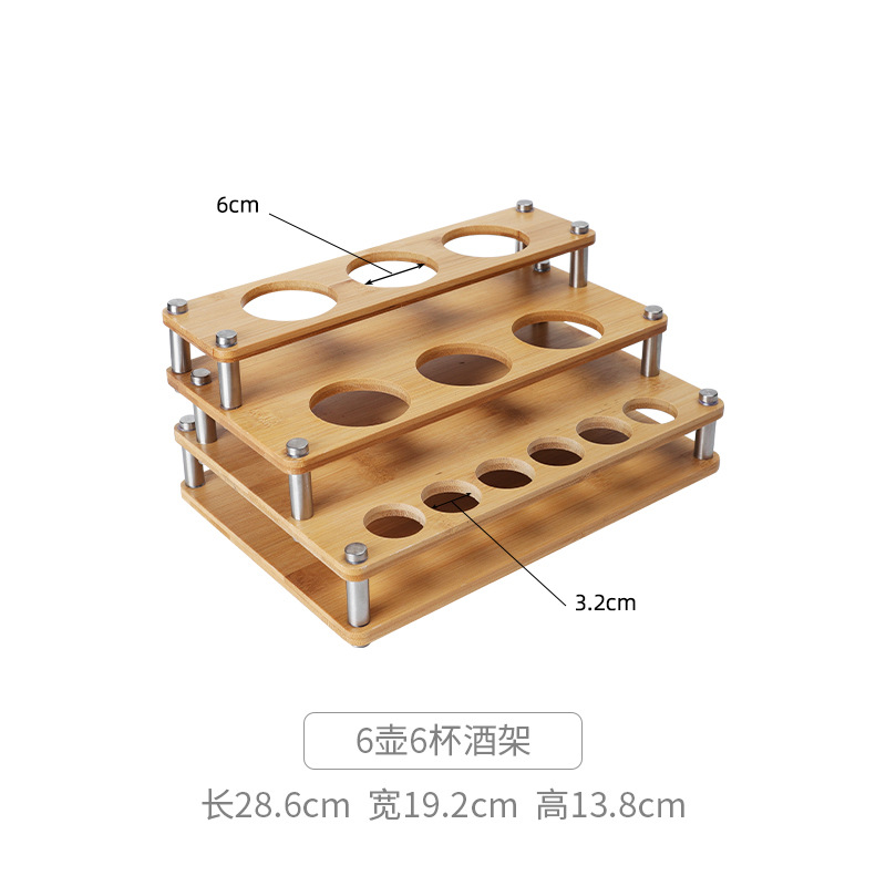 Portavasos de madera de estilo chino titular de la taza de vino blanco titular de la taza de la bala pequeña copa de vino estante de almacenamiento de decoración titular de la taza de bambú hogar estante de madera