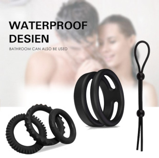 Sine lock rope delay penis ring silicone lock ring 5-piece set men's utensils adult products Foreign trade cross-border
