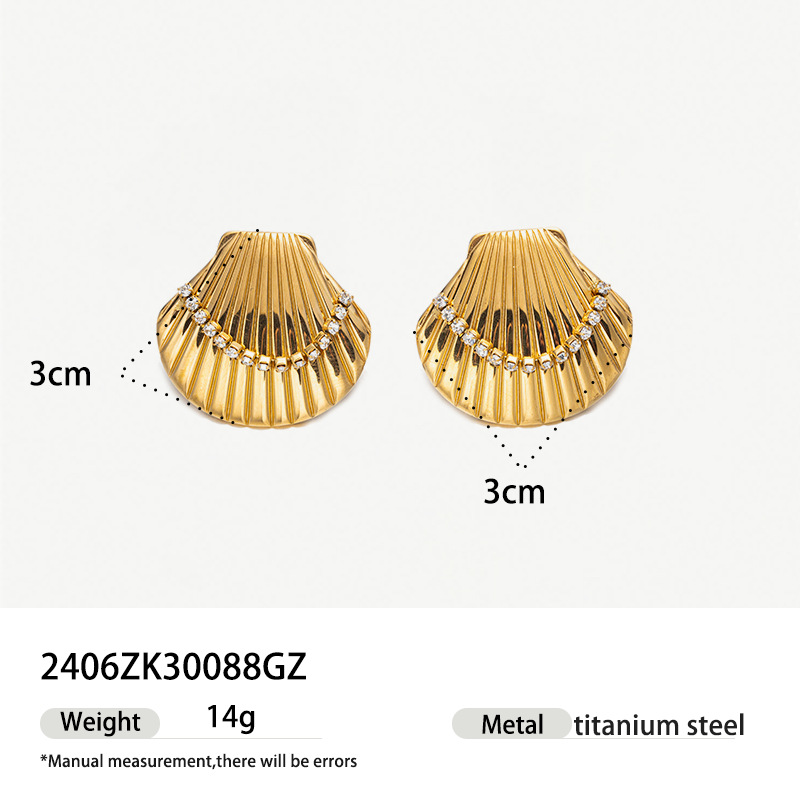 TENA europa y americana de acero inoxidable exagerado pendientes de nicho de alto nivel de diseño de conchas de mar de viento de titanio pendientes de acero joyas de orejas