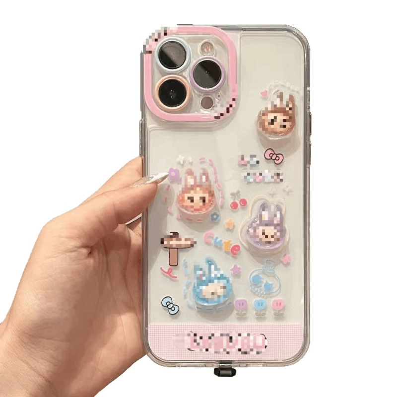 越境立体ラブリーカラフルライトアップ対応 Apple 17ProMax 携帯電話ケース iPhone16 全面保護カバー|undefined
